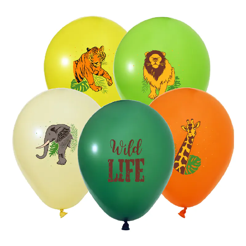 4+1 Wild Life Baskılı 12" Pastel Balon 100'lü